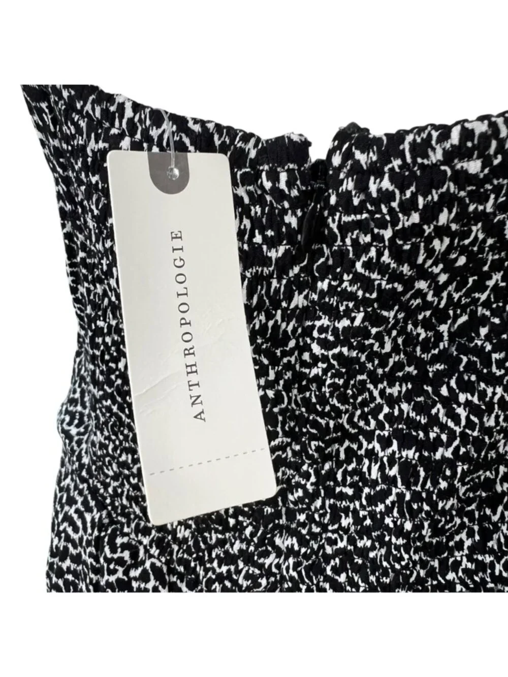 Anthropologie NWT Tina Flounced Midi Dress Black and White Leopard Print Size 14 - Picture 5 of 9